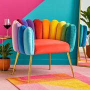 Krzesło fotelowe LILI RAINBOW – kolorowa eksplozja stylu i pozytywnej energii ATREVE – personalizowane krzesła i hokery, polska produkcja