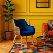 Krzesło HUAN MALAWI — granatowy aksamit Bluvel 86 + artystyczny tył MALAWI ATREVE – personalizowane krzesła i hokery, polska produkcja