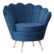 Fotel tapicerowany Muszelka Velvet kolor navy blue ATREVE – personalizowane krzesła i hokery, polska produkcja
