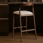 Hoker MORIS wysoki – do wysp 100 cm, drewno i tapicerowane siedzisko ATREVE – personalizowane krzesła i hokery, polska produkcja