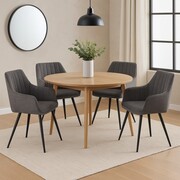 Krzesło obrotowe BREGO – ciemne szare, 180°, z funkcją powrotu