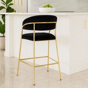 Hoker LAYLA niski, czarny velvet, złote nogi