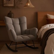 Fotel bujany AMY BOUCLE FR4-FX – kolor szary Furnitex