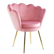 Krzesło tapicerowane MUSZELKA kolor różowy Furnitex