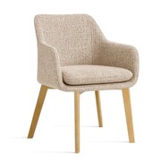 Krzesło tapicerowane HUAN – tkanina HEVRE, drewniany stelaż, podłokietniki ATREVE – personalizowane krzesła i hokery, polska produkcja