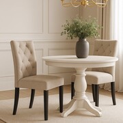 Krzesło tapicerowane ORLANDO – tkanina Hevre, bukowe nogi, wysokie oparcie ATREVE – personalizowane krzesła i hokery, polska produkcja