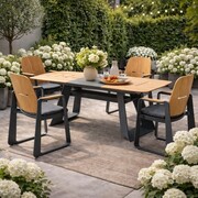 Zestaw ogrodowy ALVARO DINING – stół rozkładany 180–240 cm + 6 krzeseł aluminiowych premium Chomik