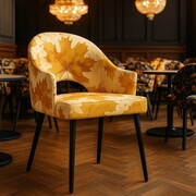 Krzesło tapicerowane GODA Plus Autumn Forest — pasy + pianka, nogi bukowe, polska produkcja ATREVE – personalizowane krzesła i hokery, polska produkcja