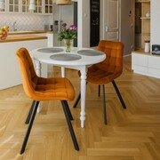 Krzesło obrotowe LIVIO 180° velvet cynamonowe na czarnych nogach