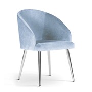 Krzesło tapicerowane KORFU VELVET kolor błękitny ATREVE – personalizowane krzesła i hokery, polska produkcja