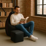 Pufa kostka BLACK CUBE – czarna 40×40 cm, elegancka i uniwersalna