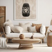 Lampa wisząca ARONA WHITE NATURAL/BLACK 1xE14 fi 400 Milagro
