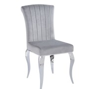 Krzesło LUDWIQ – tapicerowane krzesło glamour do jadalni, kolor szary