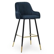 Hoker tapicerowany Tulip rozmiar M kolor francuski granat ATREVE – personalizowane krzesła i hokery, polska produkcja