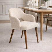 Krzesło tapicerowane MELIA z podłokietnikami – bukowe nogi, wysoki komfort Sonhar