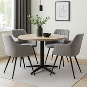 Krzesło obrotowe BREGO – szare, 180°, z funkcją powrotu