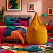 Pufa, worek sako BLUVEL XL – aksamitna pufa z tkaniny velvet