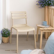 Krzesło ogrodowe NEL – beżowe, ochrona UV, sztaplowane