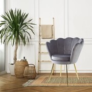 Krzesło tapicerowane MUSZELKA kolor szary