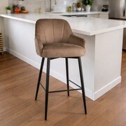 Hoker TULIP Supreme niski do wyspy 90 cm – sprężyny kieszeniowe, podłokietniki, metalowa noga ATREVE – personalizowane krzesła i hokery, polska produkcja