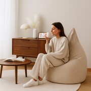 Pufa, worek sako BLUR XL – nowoczesny plusz 3D