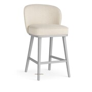 Hoker AINE PRO SUPREME – tapicerowany, z drewnianymi nogami i ozdobną kedrą ATREVE – personalizowane krzesła i hokery, polska produkcja