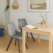 Krzesło obrotowe LIVIO 180° velvet szare na czarnych nogach