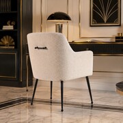 Krzesło AMADEUS Bouclé – fotelowe tapicerowane, glamour, Now or Never ATREVE – personalizowane krzesła i hokery, polska produkcja