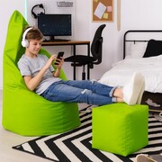 Pufa kostka LIME CUBE – limonkowa 40×40 cm, podnóżek i siedzisko