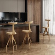 Designerski hoker dębowy Malone do wyspy kuchennej