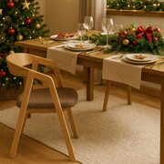 Krzesło drewniane HUGO – tapicerowane, tkanina LEO