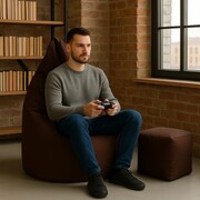 Pufa kostka BROWN CUBE – brązowa 40×40 cm, klasyczna i praktyczna