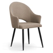 Krzesło GODA – bestseller, tapicerowane, z podłokietnikami i designerskim otworem ATREVE – personalizowane krzesła i hokery, polska produkcja