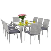 Jadalniany zestaw mebli ogrodowych Malaga 8 kolor szary Fertone