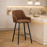 Hoker TULIP niski do wyspy 90 cm – wygodny hoker tapicerowany z podłokietnikami, BLUVEL ATREVE – personalizowane krzesła i hokery, polska produkcja