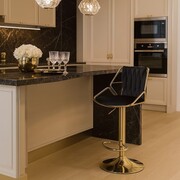 Hoker glamour ROSSE H5-FX czarny velvet, złoty stelaż, regulowana wysokość