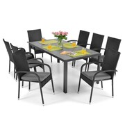 Jadalniany zestaw mebli ogrodowych Malaga 8 kolor czarny Fertone