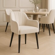 Krzesło tapicerowane TULIP Supreme – tkanina Dream, bukowe nogi, pocket spring ATREVE – personalizowane krzesła i hokery, polska produkcja