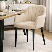 Krzesło TULIP z podłokietnikami DREAM – metal czarny, premium do jadalni ATREVE – personalizowane krzesła i hokery, polska produkcja