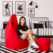 Pufa kostka RED CUBE – czerwona pufa siedzisko 40×40 cm