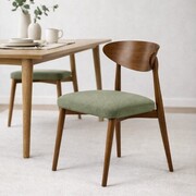 Krzesło AVIO drewniane tapicerowane do jadalni – buk orzech, tkanina DREAM EMRA WOOD