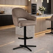 Hoker GODA SUPREME CROSS – obrotowy z regulacją wysokości 60–85 cm, tkanina BLUVEL ATREVE – personalizowane krzesła i hokery, polska produkcja