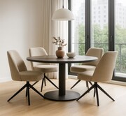 Krzesło BOSFOR SUPREME – obrotowe 360° z auto-return, tkanina HEVRE (melanż) ATREVE – personalizowane krzesła i hokery, polska produkcja