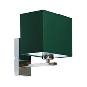 Kinkiet do sypialni z abażurem zieleń butelkowa MALAGA