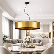 Złota lampa wisząca 80 cm glamour PORTO MIRROR fi - 80 cm
