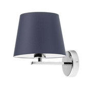 Chromowana lampa ścienna do sypialni z abażurem PUNA
