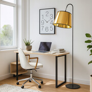 Czarno złota lampa stojąca w stylu glamour TALLIN MIRROR