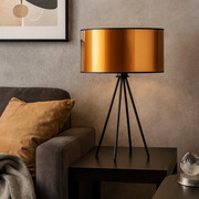 Designerska lampa stołowa na4 nogach loftowa SIERRA MIRROR czarno-miedziana