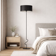 Lampa podłogowa do salonu JERSEY w klasycznej czerni