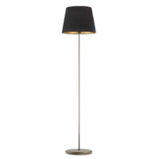 Nowoczesna lampa stojąca do salonu VASTO VELUR na okrągłej, złotej podstawie